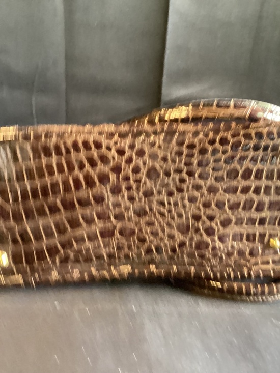 Joan Rivers Classics Purple Crocodile Embossed Clutch Bag  Chocolate Brown Crocodile Leather Joan Rivers Classic Bag